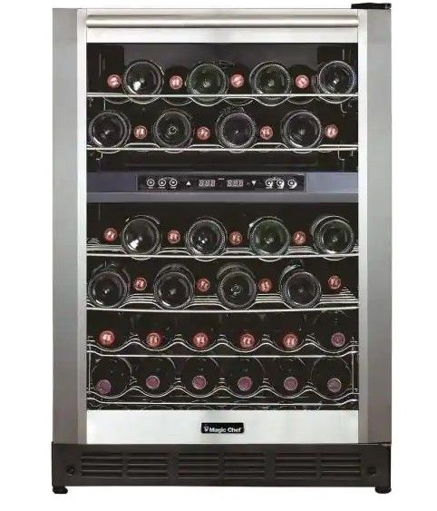 Photo 1 of Magic Chef 44 Bottle Dual Zone Wine Cooler in Stainless Steel