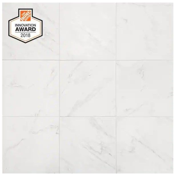 Photo 1 of 4 cases- Lifeproof Carrara 18 in. x 18 in. Glazed Porcelain Floor and Wall Tile (17.6 sq. ft. / case)