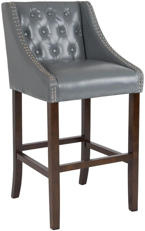 Photo 1 of (2 chairs) legs incomplete
Flash Furniture 30" Leather/Wood Stool, Light Gray,Walnut
