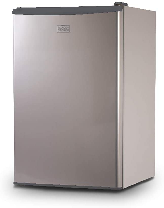 Photo 1 of (minor dents on corners of fridge )
BLACK+DECKER BCRK43V Compact Refrigerator Energy Star Single Door Mini Fridge with Freezer, 4.3 Cubic Ft., VCM
