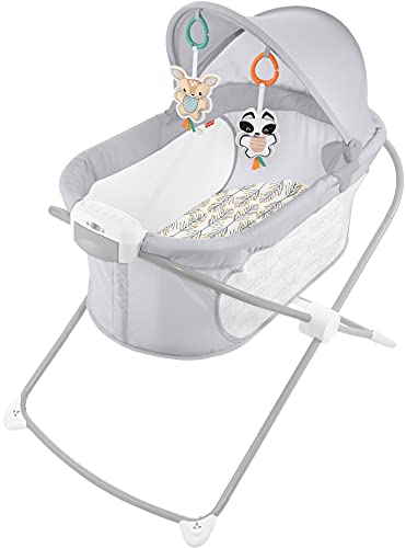 Photo 1 of Fisher-Price Soothing View Projection Bassinet – Fawning Leaves, Folding Portable Baby Cradle with Projection Light for Newborns and Infants
