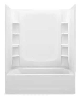 Photo 1 of ***DAMAGED** 
Sterling
STORE+ 30 in. W x 60 in. H 3-Piece Direct-to-Stud Alcove Wall Surround in White