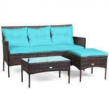 Photo 1 of **INCOMPLETE **BOX  1/3**3 Pieces Patio Furniture Sectional Set with 5 Cozy Seat and Back Cushions
