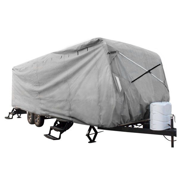 Photo 1 of ***COVER ONLY* SIMILAR TO ITEM IN PHOTO** New Easy Setup Travel Trailer Cover Fits RV Camper with Assist Steel Pole
