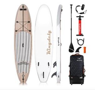 Photo 1 of  Kingdely 10'6 Inflatable Stand Up Paddle Board, 6'' Thick SUP with Wheely Carry Backpack, Non-Slip Deck, Leash, Lightweight Paddle and Pump, Paddleboard for All Levels