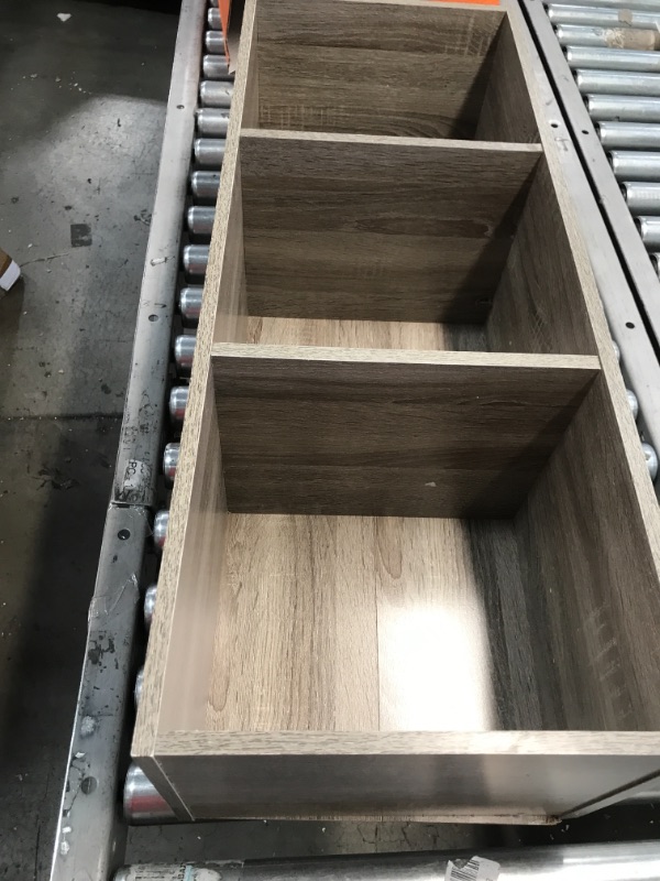 Photo 1 of *DAMAGED** Furinno Basic 3-Tier Bookcase Storage Shelves, French Oak Grey
