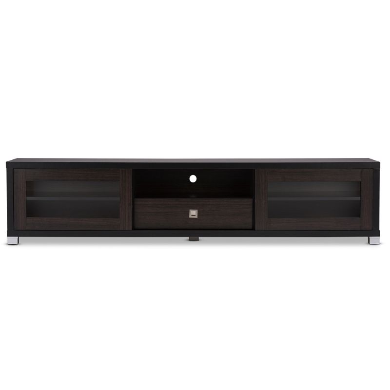 Photo 1 of **INCOMPLETE BOX 1 OUT OF 2**Wholesale Interiors Tv834180-wenge-ctn2 70 in. TV Beasley Cabinet with 2 Sliding Doors & Drawer - Dark Brown
