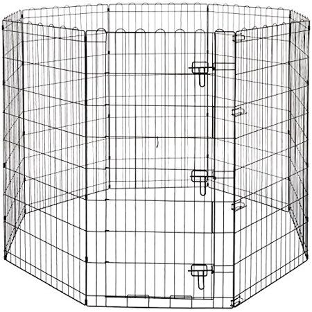 Photo 1 of Basics Foldable Metal Pet Dog Exercise Fence Pen with Gate - 60 X 60 X 48 Inches