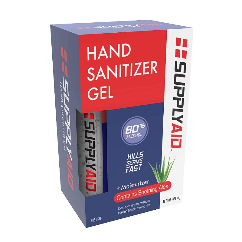 Photo 1 of 10 PCK SupplyAID 80% Alcohol Hand Sanitizer Gel w/Soothing Aloe , 16 Fl Oz,2 PCK  20 COUNT TOTAL 