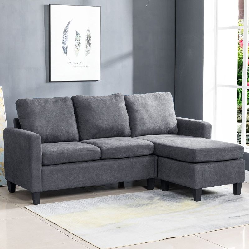 Photo 1 of **INCOMPLETE, MISSING BOX 1 OF 2**
Sofa Sectional Sofa Furniture Set Futon Sofa Modern Convertible L-Shaped Couches Sofa Set Fabric Sofa Corner Sofa with Upholstered Contemporary for Living Room (Grey)
