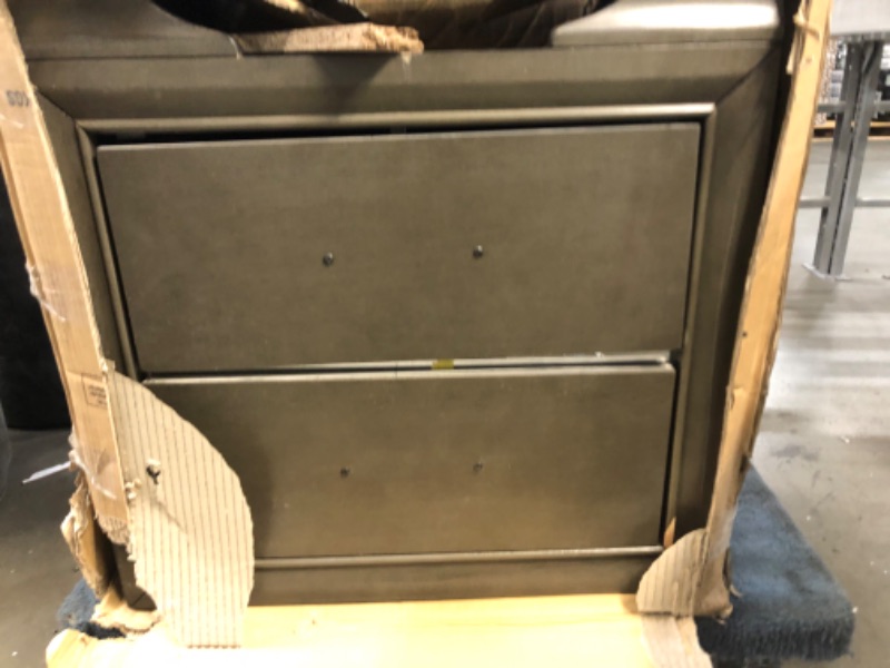 Photo 2 of **SOME PANELS ARE DAMAGED**
ACME Furniture 26263 Carine II Nightstand, Charcoal
