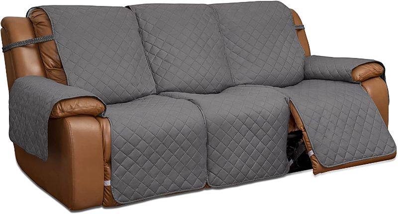 Photo 1 of **SOFA COMPATABILITY UNKNOWN**
Easy-Going Recliner Sofa Cover, Reversible Couch Cover for 3 Seat Recliner, Split Sofa Cover for Each Seat, Furniture Protector with Elastic Straps for Kids, Dogs, Pets(Gray/Light Gray)
