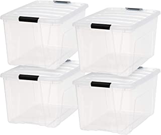 Photo 1 of (CRACKED CONTAINERS/LIDS)
IRIS USA 72 Qt. Plastic Storage Bin Tote Organizing Container with Durable Lid and Secure Latching Buckles, Stackable and Nestable, 4 Pack, clear with Black Buckle
