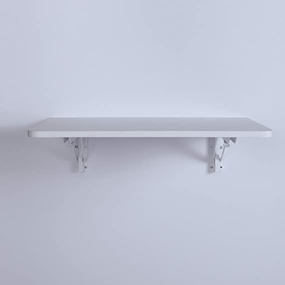 Photo 1 of (MISSING BRACKETS/HARDWARE; DAMAGED CORNER)
Wall Mounted Floating Folding Table, 23.6" 15.6" (LW)), White
