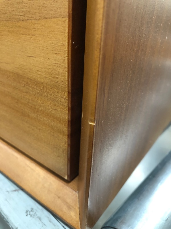 Photo 5 of (DAMAGED EDGES/CORNERS; CRACKED SIDE)
Walker Edison Mid Century Modern Wood Nightstand Side Table Bedroom Storage Drawer Bedside End Table, 2 Drawer, Caramel