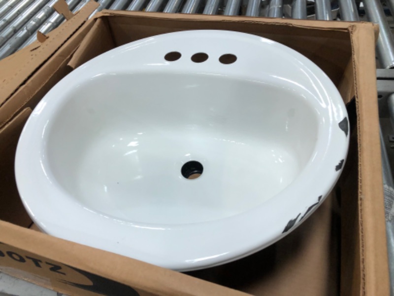 Photo 3 of (COSMETIC DAMAGES)
Laurel Round Drop-In Bathroom Sink in White
