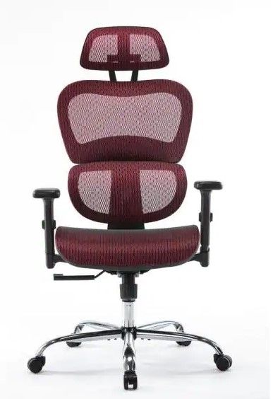 Photo 1 of Ergonomic Red Chair Modern Office Chair with Lumbar Support Breathable Mesh Covering Fully Adjustable Armrests
