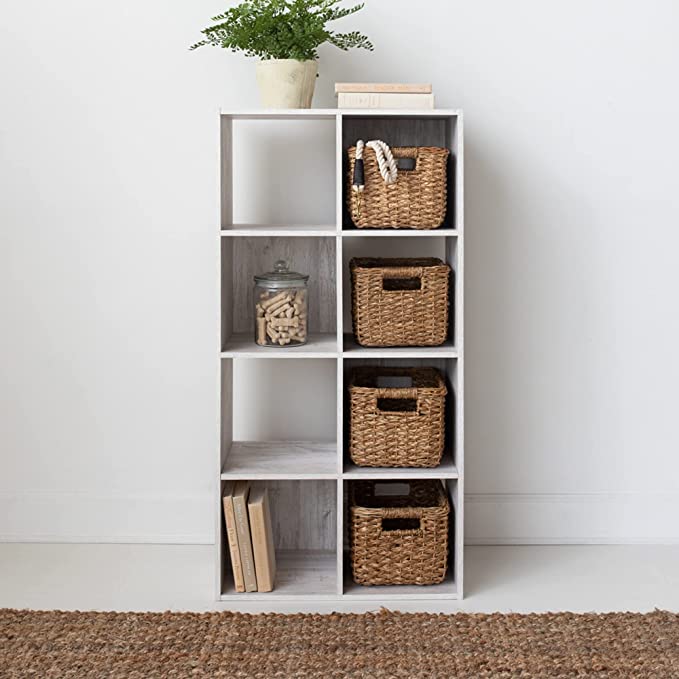 Photo 1 of Signature Design by Ashley Paxberry Coastal 8 Cube Storage Organizer or Bookcase, Whitewash
