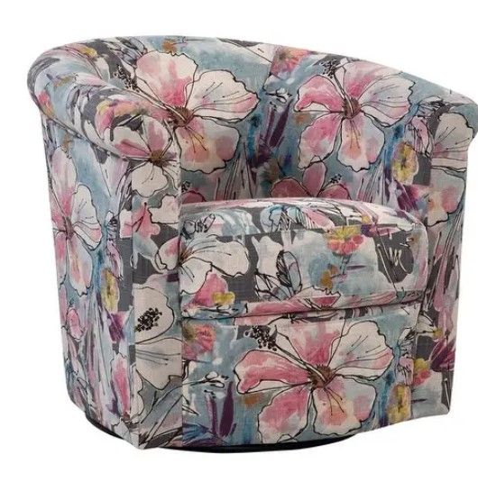 Photo 1 of Marvel Traditional 360-degree Swivel Tub Chair - Lavender/Baby Blue/Pink
