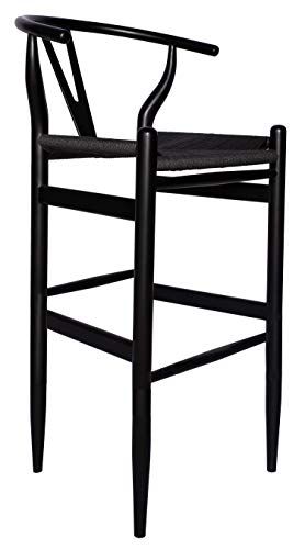 Photo 1 of Amazon Brand – Stone & Beam Wishbone Barstool, 42.2"H, Beech Wood, Black / Black
