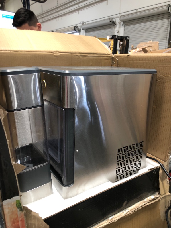 Photo 2 of GE Profile Opal | Countertop Nugget Ice Maker with Side Tank | Portable Ice Machine Makes up to 24 lbs. of Ice Per Day | Stainless Steel Finish
