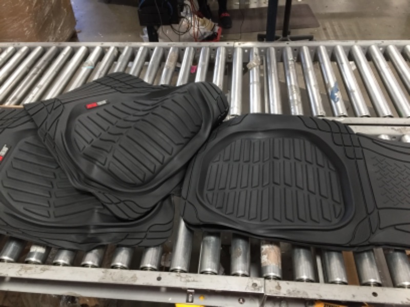 Photo 2 of Motor Trend 923-BK Black FlexTough Contour Liners-Deep Dish Heavy Duty Rubber Floor Mats for Car SUV Truck and Van-All Weather Protection Trim to Fit Most Vehicles