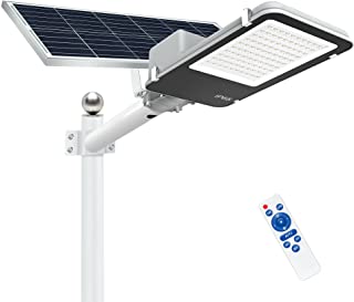 Photo 1 of 10000LM LED Solar Street Light Outdoor, SOLLA Dusk to Dawn Photocell Security Light with Remote Control, IP65 Waterproof 6000K Daylight Exterior Flood Lighting for Street Yard Garage Driveway Garden
