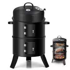 Photo 1 of 3 in 1 Charcoal Vertical Smoker Grill BBQ Roaster Steel Barbecue Cooker Outdoor Package