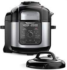 Photo 1 of ** MAJOR DAMAGE***
Ninja FD401 Foodi 12-in-1 Deluxe XL 8 qt. Pressure Cooker & Air Fryer that Steams, Slow Cooks, Sears, Sautés, Dehydrates & More, with 5 qt. Crisper Basket, Deluxe Reversible Rack & Recipe Book, Silver
