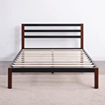 Photo 1 of ***PARTS ONLY*** Classic Brands Tilbury Wood Slat and Metal Platform Bed Frame with Headboard, Full, Black/Brown *** MINOR SCRATCHES****