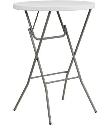 Photo 1 of ***DAMAGED***
Flash Furniture DAD-YCZ-80R-2-BAR-GW-GG Round Granite White Plastic Bar Height Folding Table, 32"
