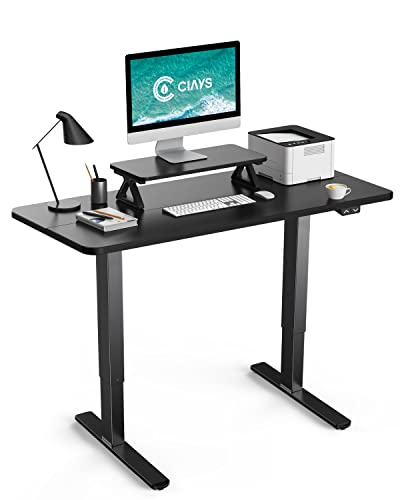 Photo 1 of Ciays 48" Electric Standing Desk, Ergonomic Height Adjustable Desk with Small Table for Home and Working, 48 X 24 Inch Sit Stand Desk, Computer Workst
