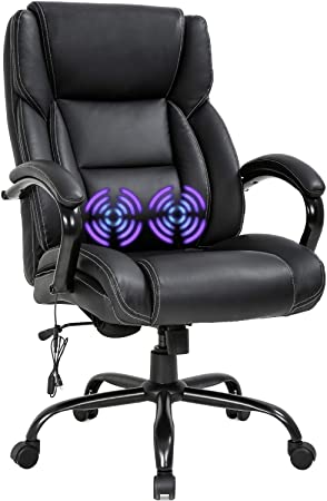 Photo 1 of parts only. missing middle bracket piece and cylinder 
Big and Tall Office Chair 500lb Wide Seat Desk Chair with Lumbar Support Armrest Swivel Rolling High Back PU Leather Computer Chair Massage Adjustable Ergonomic Task Chair for Adults Women(Black)
