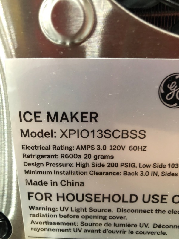 Photo 5 of GE Profile - Opal 2.0 24-lb. Portable Ice maker with Nugget Ice Production, Side Tank and Built-in WiFi - Stainless steel
