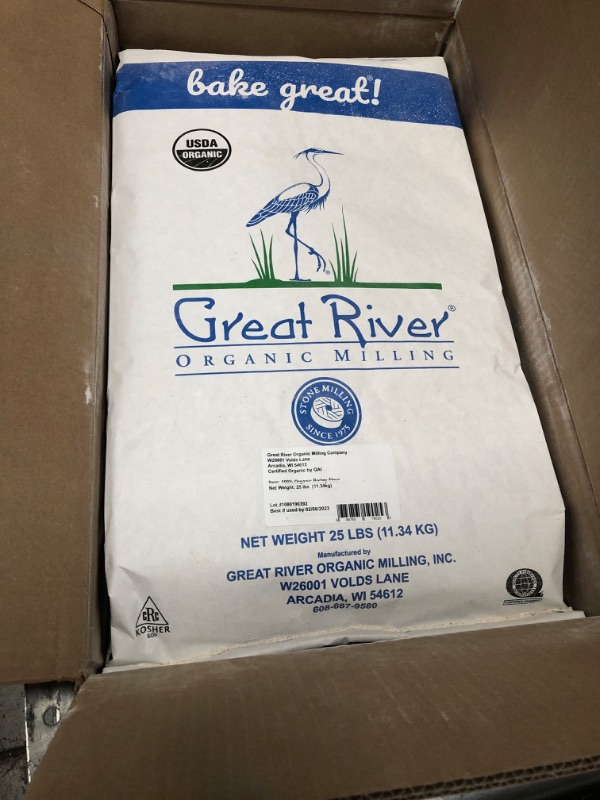 Photo 2 of **NON REFUNDABLE EXPIRES: 02/08/2023**Great River Organic Milling, Specialty Flour, Barley Flour, Stone Ground, Organic, 25-pounds (Pack of 1)
