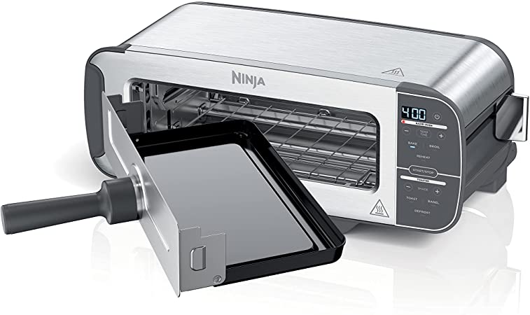 Photo 1 of Ninja ST101 Foodi 2-in-1 Flip Toaster, 2-Slice Capacity, Compact Toaster Oven, Snack Maker, Reheat, Defrost, 1500 Watts, Stainless Steel
