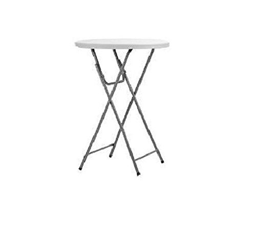 Photo 1 of 32 in. Gray Plastic Folding Cocktail Table
