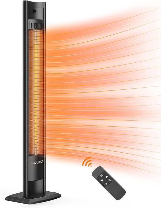 Photo 1 of Patio Heater, Infrared Heater with Remote, 1500W/750W Outdoor Space Heater with 24H Timer, IPX5 Waterproof Radiant Heater for Outdoor Indoor Use, Quiet Garage Heater with Tip-over/Overheat Protection