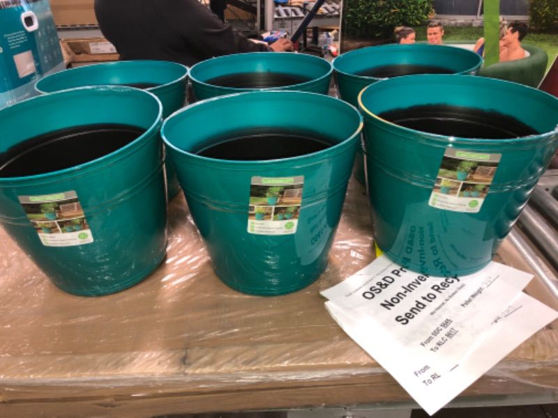 Photo 1 of 6pck- Southern Patio Rosemary 12.1 in. x 10.9 in. Emerald Coast High-Density Resin Planter Fits 12in. Drop N’Bloom