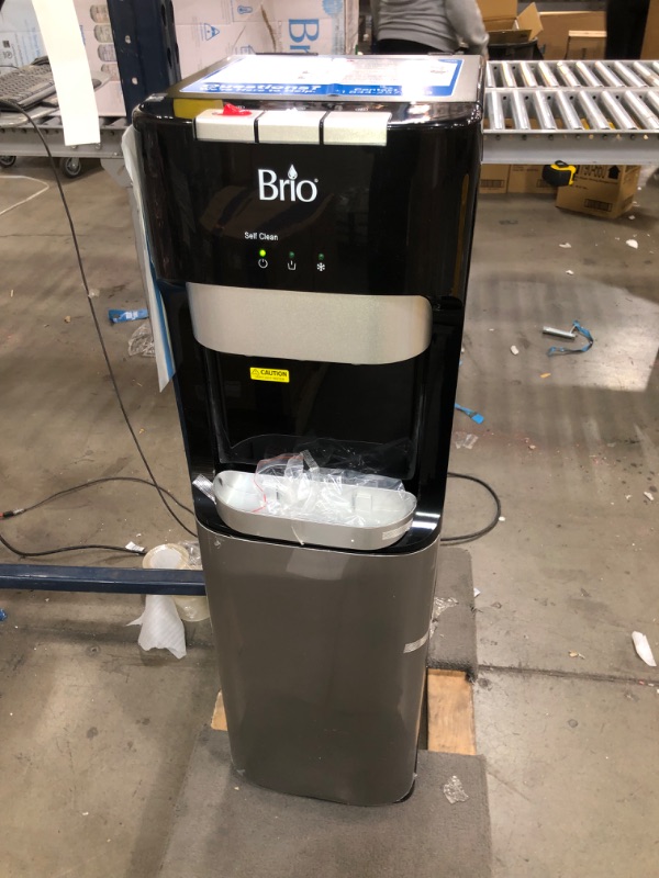 Photo 12 of BRIO Hot Cold and Room Temp Filtered Water Dispenser Cooler POU, Tri-Temp, Black and Brush Stainless Steel, Essential Series
