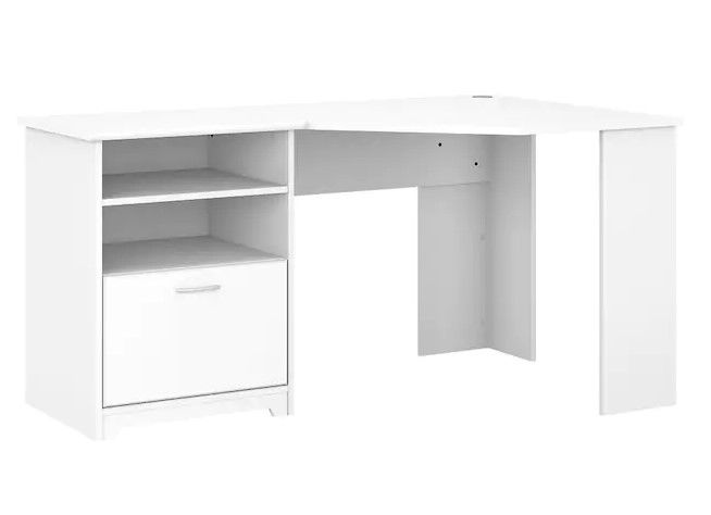 Photo 1 of Bush Furniture Cabot 59.45-in White Traditional Corner Desk
this is box 2/2! MISSING box 1/2!!!
