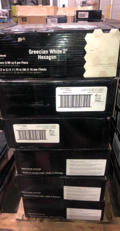 Photo 1 of 6 cases- MSI Greecian White Mini Hexagon 12 in. x 12 in. x 10 mm Polished Marble Mosaic Tile (10 sq. ft. / case)