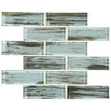 Photo 1 of 3 boxes of  10 Verde Subway 11.75 in. x 12 in. x 8mm Glass Mesh-Mounted Mosaic Wall Tile(0.98 sq. ft.)