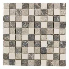 Photo 1 of 2 boxes of 10 Emperador Mix 11.625 in. x 11.625 in. Square Honed Cream/Brown Marble Wall and Floor Mosaic Tile (0.938 sq. ft./Each)