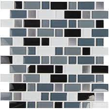 Photo 1 of 10 tiles Crystal Cove 12 in. x 12 in. x 8 mm Glass Metal Mesh-Mounted Mosaic Tile (1 sq. ft.)