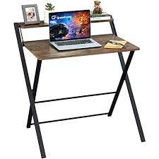 Photo 1 of Greenforest Folding Desk No Assembly Required 2-Tier Small Computer Desk