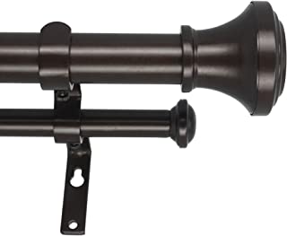 Photo 1 of " Double Curtain Rod with Trumpet Finials - 28''to 48'', Oil-Rubbed Bronze