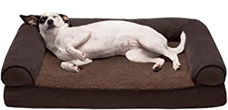 Photo 1 of Furhaven Pet Bed for Dogs and Cats - Sherpa and Chenille Sofa-Style Egg Crate Orthopedic Dog Bed,