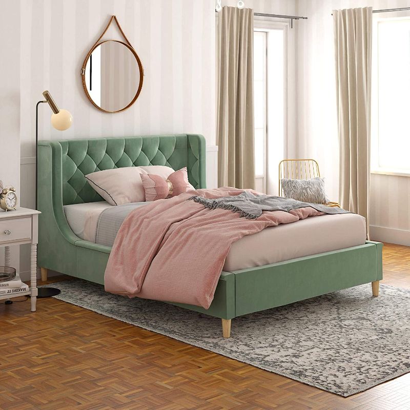 Photo 1 of ***INCOMPLETE***BOX 1 OF 2*** Little Seeds Monarch Hill Ambrosia Teal Full Size Upholstered Bed,
