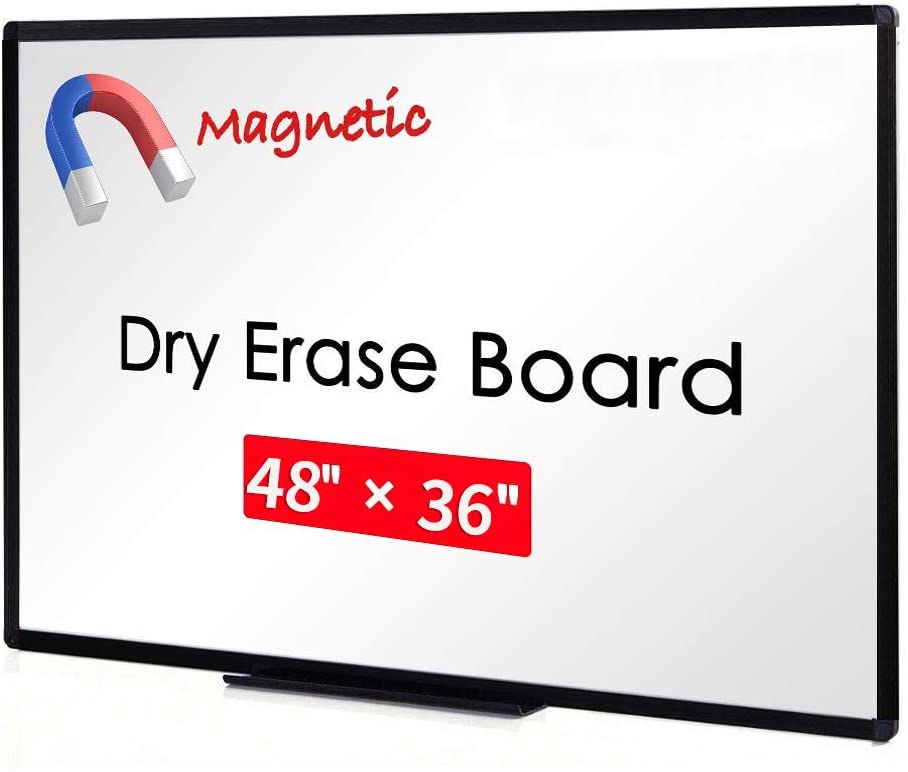 Photo 1 of Item bent in the middle and not flat**
VIZ-PRO Magnetic Dry Erase White Board, 48 X 36 Inches, Black Aluminium Frame
